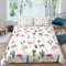 Loussiesd Kinder Bettwäsche Set 135x200cm Flamingo Drucken Bettbezug Set Tropische Ananas Kaktus Blumen Muster Betten Set mit 1 Kissenbezügen 80x80cm für Mädchen Frauen Dekorativ