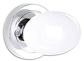 tooloflife Door Knob Round, Classic Door Knob Ceramic Door Knob Cupboard Cabinet Drawer Door Knob,Without Lock(White+Sliver)