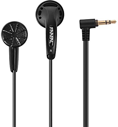 FAAEAL Iris Ancestor in-Ear Earphones, Super Bass 3.5mm Wired Headphones, Earbuds Without/with HD Microphone, Balanced Sound 32ohm Flat Head Earbuds for Smartphones (Without Mic, Black)