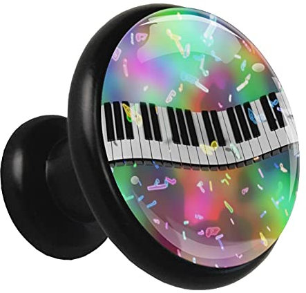 Knöpfe für Küchenschränke Piano Keys Knöpfe Crystal Round schwarz Schubladengriffe für Kommode Bücherregal 4er Pack
