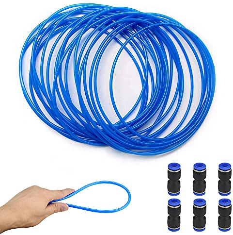 STCRERAG Tuyau Air Comprimé en Polyuréthane 10m Tuyau Pneumatique Durable Flexible Compresseur Air Haute Ténacité avec Connecteur Rapide PU6 pour Outils pneumatiques Instruments Laboratoires - Bleu