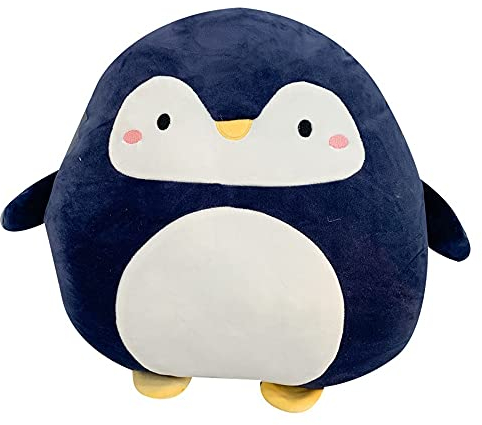 OUKEYI Weiches Pinguin-Plüsch-Umarmungskissen, niedliches Anime-Wurfkissen, Stofftierpuppenspielzeug,