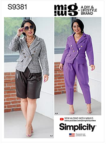 Simplicity Sewing Pattern S9381 Misses' and Women's Lined Jacket, Trousers and Shorts
