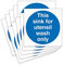 Pack of 10 This sink for utensil wash only - hygiene health and safety signs 100mm x 100mm self adhesive vinyl label stickers