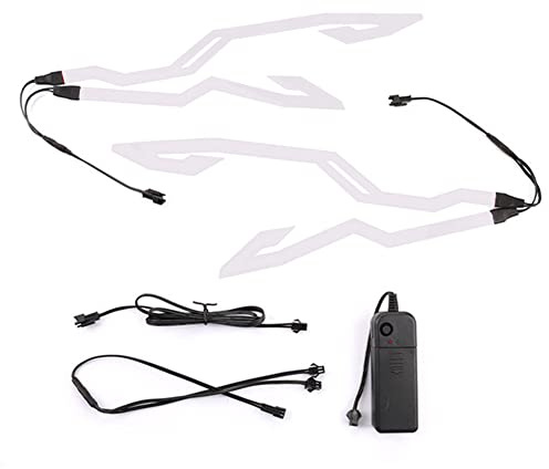 Motorrad LED Streifen Lichtleiste, Asudaro Helm LED Licht Motorradhelm Licht Wasserdichtes Motorrad Licht Streifen LED Aufkleber Mit wiederaufladbarem LED-Signaletikett Helmdekorationsset,Weiß