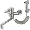 HomeLava Grifo cocina pared con pistola a spruzzo, 3 modos, Caño 23cm, Grifo giratorio de acero inoxidable 304, Cepillado