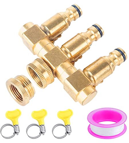 CHSEEO Giardino Distributore a 3 Vie, Distributore di Tubi Separatore d'Acqua Connettore a Tubo Presa Rubinetto Splitter per Tubo da Giardino Raccordo per Utile all'Aperto #4