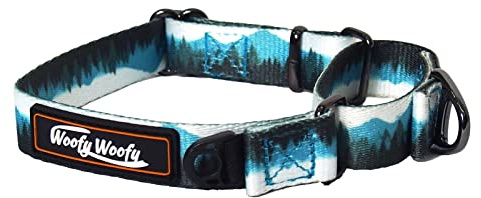 Woofy Woofy Martingal Hundehalsband ohne Schnalle, ausbruchsicher, Sicherheitstraining, Hundehalsband, Walddruck, für kleine und mittelgroße Hunde, Größe S - Breite 1,9 cm, Länge 27,9 cm - 33 cm
