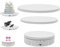 Oiyekntd Elektrische rotierende Anzeigeständer mit 18 cm / 22 cm Austauschplatten, 3 in 1 Drehende Turntable Display Turntable Photography Produktanzeige Motorisiertes Turntable Display,White