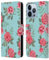 Head Case Designs Flores En Azul Patrones de Rosas nostálgicas Carcasa de Cuero Tipo Libro Compatible con Apple iPhone 13 Pro