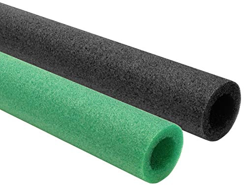 AWM Trampolin Schaumstoff 100 cm Schaumstoffrohre Schaumstoffpolster Stangenschutz Made in EU (Grün + Anthrazit, 16 Stück)