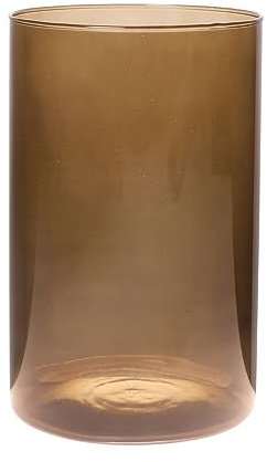 INNA-Glas Glas Vase Zylinder Sanya Earth, braun-klar, 21 cm, Ø 14 cm - Deko Vase/Kerzenglas