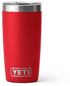 YETI Rambler Tumbler, vakuumisolierter Edelstahlbecher mit Magslider-Deckel, Rescue Red, 10 oz (296 ml)