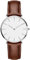 Tevimpeya Frauen analoge Quarzuhr Lederband, Armbanduhr für Casual Business, wasserdicht einfache Mode Damenuhr, braunes Armband mit Silber Gehäuse