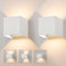 Kowanie LED Wandleuchte aussen Wandlampe - 2 Stück Außenwandleuchte Schwarz Aussen Wandbeleuchtung innen Up Down Wandstrahler 5W IP65 Wasserdicht 3000K Außenlampe Wand Aussenleuchte für Hauswand Flur