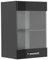 Vicco Küchenglasschrank R-Line, Glashängeschrank, Schwarz Hochglanz/Anthrazit, 40 cm