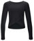 Winshape Damen Functional Light and Soft Cropped Long Sleeve Top Aet131ls Mit Overlap-Applikation Yoga-Shirt, Schwarz, S EU