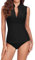 WOWENY Damen Schwimmshirt Ärmellose Tankini Damen badeshirt Rash Guard Sonnenschutz Swimsuits Bademode surf Shirt Strand Swimming Vest,BL,L