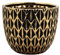 Napco Zickzack-Dreiecksmuster, 15,9 x 15,9 x 14 cm, Schwarz und Gold, Keramik-Blume, Sukkulenten, Blumentopf, Übertopf, Behälter, Halter, Innen- und Außenbereich, Gartendekoration