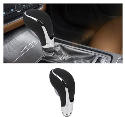 JNNJ Pomo Palanca Cambio, Perilla Cambio De Marchas Automático Para Coches, Pomo La Palanca Cambios De Cuero, Cabezal Pomos Palancas Cambios Automáticos Para Palanca Cambios Coches(Negro)