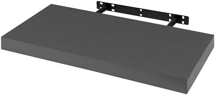 WOLTU Wandboard Wandregal CD DVD Regal Bücherregal Schweberegal Holz Board 50x22.9x3.8cm dunkel grau für Büro, Wohnzimmer, Schlafzimmer, Küche RG9368dgr