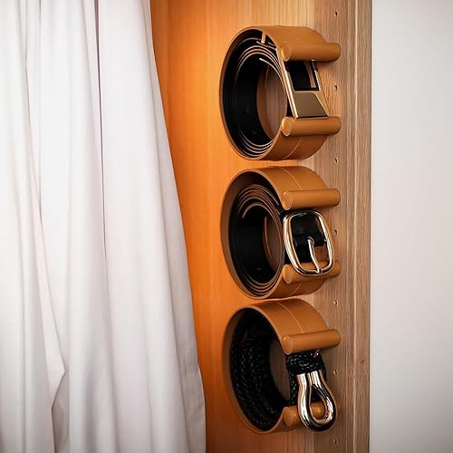 Gürtel Organizer Braun 3er Set für Pax Kleiderschrank, Gürtel Aufbewahrung, Gürtel- und Krawattenhalter, Gürtelhalter ease-c®