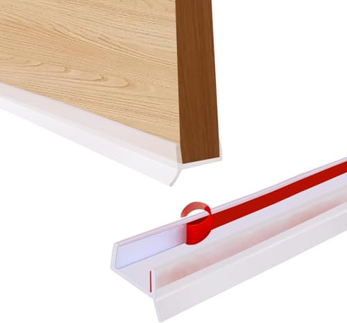 Joint Pour Plinthe de Cuisine 2,5 M Plinthe Souple Autoadhésive pour Épaisseur de Bois de 15 mm 16 mm 17 mm Protection Plinthe (Transparent, 2.5)