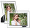 Szaboviktoria 2er Set Bilderrahmen 13x18 Silber aus Glas, Für 7-Zoll-Fotos geeignet,Einfach hineinlegen,Mit Ständer, unterstützt horizontale oder vertikale Platzierung,Gesamtgröße mit Rahmen ist 23 x