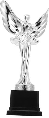 HAWILLOSCH Dancer Trophy Für Tanzwettbewerbe Dekorative Auszeichnung Für Kleine Vielseitige Trophäe Mit Stabiler Basis Für Schreibtisch Oder Regale Silberne Tanzfigur Für Schüler