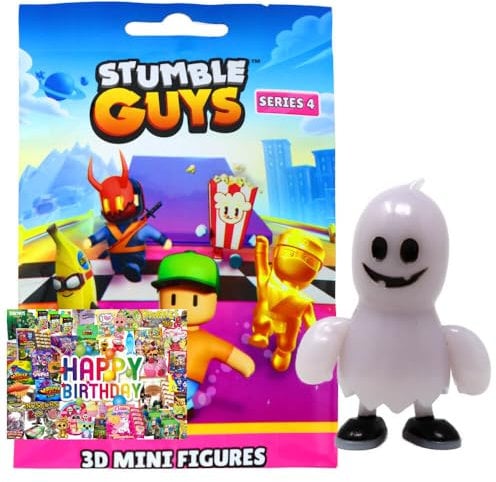 Stumble Guys Serie 4 - Figura 25 Dead Fred (brilla en la oscuridad) + tarjeta de cumpleaños exclusiva