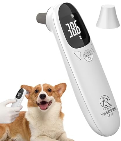 Ohrthermometer für Hunde – Vet Tech Thermometer für Welpen | Hochpräzises Erkennungsgerät, genaue LED-Anzeige, geeignet für Haustiere, Schweine, Schafe, hohl