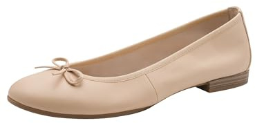 Tamaris Damen Ballerinas Leder, beige, 38 EU