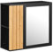 SoBuy Armario baño Pared Colgante con Espejo y estantes Ajustables - Mueble baño Colgar, Armario de Pared Moderno, Ideal para Cocina, de MDF Negro, 50x20x45 cm, BZR204-SCH