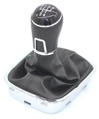 Pomo Cambio Marchas para Polo 6C 2015 2016 2017 2018 Pomo De Cambio De Marchas De 5 Y 6 Velocidades Cubierta Antipolvo Funda De Cuero Perilla Palanca Cambios(6 Speed Leather)