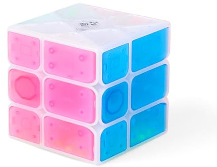 Oostifun Transparent Ice Crystal Multicolor Cube Twist Turning 3D Puzzle Wheel Fenghuolun Windmill 3x3 Cube