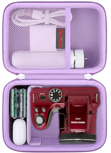 Elonbo Carrying Case for Kodak PIXPRO AZ528/ AZ255/ AZ405/ AZ425/ AZ401 Digital Camera, Kodak PIXPRO Astro Zoom Vlogging Camera Hard Travel Storage Bag, Mesh Pocket fits Battery Cable, Purple