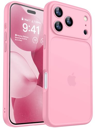 CANSHN Upgrade für iPhone 17 Pro Hülle mit Kameraschutz (TOP Militärschutz) Minimalistische Transluzente Matte Schutzhülle Extrem Haltbarkeit Hülle iPhone 17 Pro Case Stoßfest, Rosa