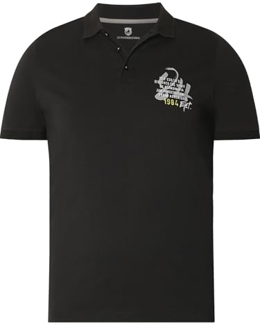 Jan Vanderstorm Herren Poloshirt Maunor | Basic-Shirt mit Polokragen und Knöpfen, Print auf der Brust, Seitliche Schlitze für Comfort Fit, 100% Baumwolle