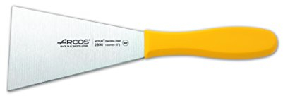 Arcos Espátula de Cocina Profesional - Hoja de Acero Inoxidable Nitrum 125x90 mm - Mango Polipropileno Amarillo - Durabilidad y Corte Preciso - Serie 2900