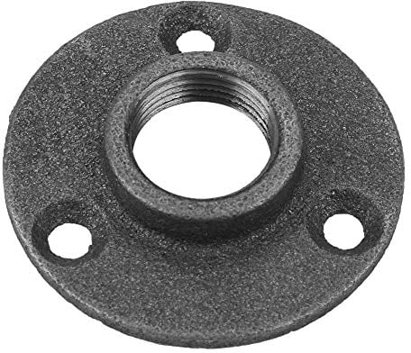 10pcs Temperguss-Bodenflansch, DN15 1/2 / DN20 3/4 / DN25 1 Wandbefestigungsflansch BSP-Gewinde-Bodenflansch-Adapterfittings - Schwarz(DN20 3/4‘’)