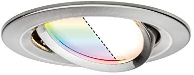 Paulmann 92964 SmartHome Zigbee Einbauleuchte LED Coin Nova Plus 1x3,5W RGBW Eisen gebürstet