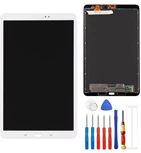 E-YIIVIIL Nouvel Écran LCD Compatible avec Samsung Galaxy Tab A 10.1 2016 SM-T580 T585 T587 Écran Tactile Écran Écran Digitizer Assembly Blanc Glass + Outils