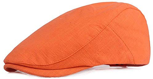 GIVBRO Gorra plana para hombre y mujer, estilo vintage, para conducir, boina, gorra de pico de pato, ajustable, cálido, 1 pieza (naranja), naranja, Taille unique