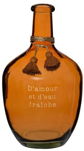 Atmosphera - Vase Dame Jeanne Gypsy - Verre - H31 cm - Ocre