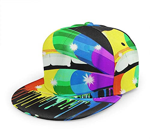Oaieltj Unisex Baseball Cap Erwachsene Teens Adjustable Snapback Flat Brim Baseball Cap Cool Hip Hop Hat, Lgbt Pride Lip, One size