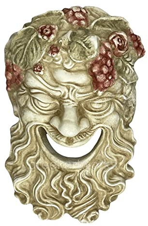 Dionysus Bacchus Griechischer römischer Gott Maske Kopf Skulptur Wanddekor Steinguss