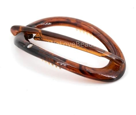 2 Stk Libellenspangen Oval in havanna 5,5x2,8 cm - Made in Germany