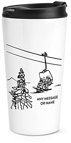 Personalised Ski Lift Travel Mug Cup