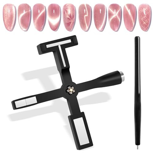 SAVILAND 5 in 1 Cat Eye Magnet for Nails: 2024 Multi-Function Strong Suction Cat Eye Nail Magnet Easy Use Magnet Tools for Cat Eye Gel Polish Magnetic Gel Polish 3D Magnetic Stick Home Nail Salon Use