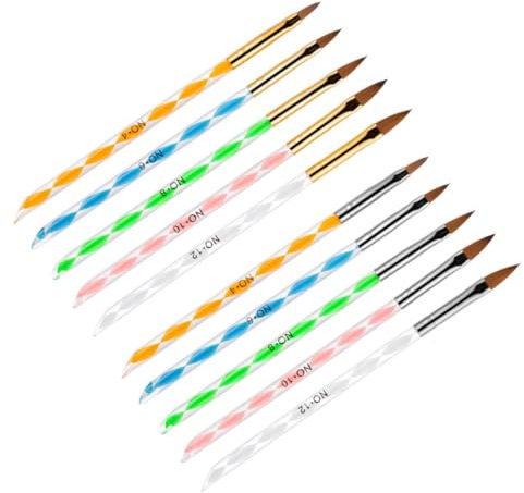 FRCOLOR 2 Sets Crystal Pen Nail Art Acrylic Spiral Rod for Manicure Portable Nail Art Pen and Brush for Women Polish and Carving